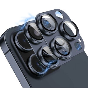 【送料無料】OAproda iPhone用 カメラフィルム 9H硬度 一体式タイプ 色:ディープブルー(2枚)、サイズ:iPhone16Pro/16ProMax/15Pro/15ProMax/14Pro用