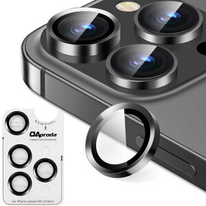 【送料無料】OAproda カメラフィルム iPhone 16Pro/16Pro Max/15Pro/14Pro 用 カメラ保護【アルミ合金+強化ガラス】カメラカバー レンズ保護 色:ブラックチタニウム