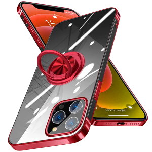 �y���������zTMUJWS iPhone 12 Pro Max �P�[�X �����O�t�� ���� �ϏՌ� TPU�V���R�� ���b�L���H �S�ʕی� �X�^���h�@�\ �y�� ���ϖh�~ �ԍڃz���_�[�Ή� �C�t�H��12 Pro Max �P�[�X �����h�~ �X�g���b�v