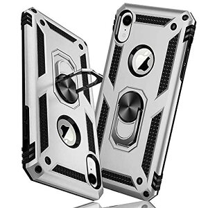 �y���������ziPhone XR �P�[�X �����O �ϏՌ� �Ռ��z�� ���h�~ �S�ʕی� �J�����ی� �X�^���h�t�� TPU+PC�o���p�[ �w��h�~�΍� ��d�\�� 360�x��] �h�o �ԍڃz���_�[�Ή� ���ϖh�~ �ČRMIL�K�i 