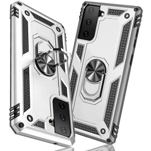 �y���������zTMUJWS Galaxy S21 Plus �P�[�X �����O �ϏՌ� �Ռ��z�� ���h�~ �S�ʕی� �J�����ی� �X�^���h�t�� TPU+PC�o���p�[ �w��h�~�΍� ��d�\�� 360�x��] �h�o �T���X�� s21 plus �X�}�[�g�z���P