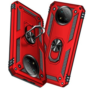 �y���������zTMUJWS Redmi Note 9T 5G �P�[�X �����O�t�� �ϏՌ� �Ռ��z�� ���h�~ �S�ʕی� �J�����ی� �X�^���h�t�� TPU+PC�o���p�[ �w��h�~�΍� �V���I�~ ���b�h�~�[ �m�[�g9t 5g �P�[�X ��d�\�� 36