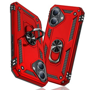 �y���������zTMUJWS iPhone 16 �p�P�[�X �����O �ϏՌ� �Ռ��z�� ���h�~ �S�ʕی� �J�����ی� �X�^���h�t�� TPU+PC�o���p�[ �w��h�~�΍� ��d�\�� 360�x��] �h�o �ԍڃz���_�[�Ή� ���ϖh�~ �ČRMI