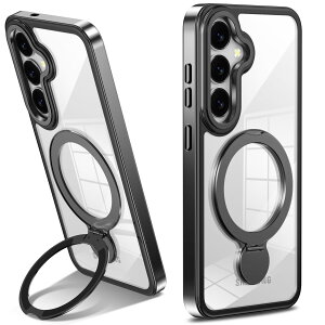 �y���������zTMUJWS Galaxy S25 �p�P�[�X Magnetic�Ή� �����O�t�� SC-51F SCG31 �P�[�X �N���A �ϏՌ� �ČRMIL�K�i 360°��]�X�^���h �c�����Ή� ���C�����X�[�d�Ή� �M�����N�V�[ s25 �J�o�[ ���� �ϋv��