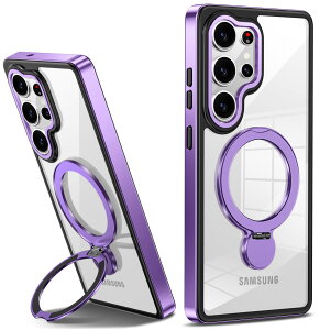 �y���������zTMUJWS Galaxy S25 Ultra �p�P�[�X Magnetic�Ή� �����O�t�� SC-52F SCG32 �P�[�X �N���A �ϏՌ� �ČRMIL�K�i 360°��]�X�^���h �c�����Ή� ���C�����X�[�d�Ή� �M�����N�V�[ s25 �E���g���J�o