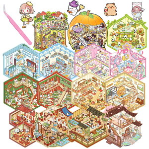 �y���������zANZOBEN 3D�V�[�� �n�E�X �n�E�X�X�e�b�J�[ ���i �V�[���V�[�� 15�_�Z�b�g �s���Z�b�g�t�� ���� ���� �p�Y�� ���� ��l �q�� ���~�j�`���A�͌^ �v���[���g�p �n���E�B�� DIY �蒠 