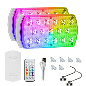 �y���������z����LED�������C�g USB�[�d�� 17LED���P�x 10�F�ؑ։\ �����R��&���Εt�� IP68�h�� �����Ɩ� ����/�v�[��/�����C/�K�[�f���p (2�Z�b�g�j �F�F�z���C�g