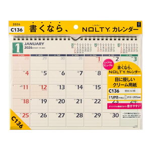 �y���������z�\�� NOLTY 2026�N �J�����_�[ �Ǌ|�� ���^ �F�FC136�A�T�C�Y�FA4