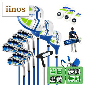 【送料無料】Giantex ゴルフクラブセット メンズ クラブ11本 Rフレックス 右利き キャディバッグ付き フードカバー付き クラブのヘッドカバー3本付き 初心者 フルセット ゴルフ体験の向上 色：ブルー