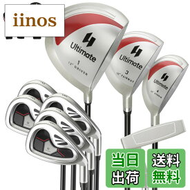 【送料無料】Giantex ゴルフクラブセット 9本 クラブのみ レディース Lフレックス 右利き バッグ無し ヘッドカバー3本付き 初心者 ゴルフ体験の向上 色：レッド