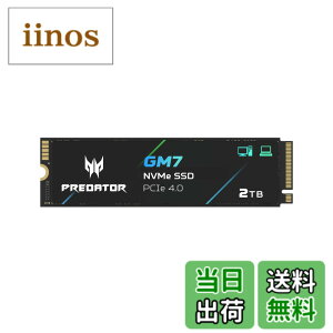 �y���������zAcer Predator M.2 SSD GM7 NVMe1.4 2280 PCIe Gen4x4 ������(�ő�ǂݎ��F7400MB/s�A�ő发�����݁F6500MB/s) ����SSD ���ϋv 3D NAND TLC PS5/PS5 Pro����m�F�ς� ���[�J�[5�N �T�C�Y�F2TB