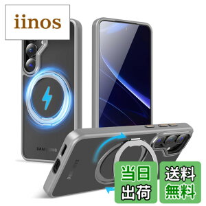 �y���������zMagSafe�Ή��P�[�X 360°���R��]�X�^���h �ϏՌ��� �����O�t�� ���G��ǂ� �S�ʕی� �h�o �F�F�O���[�A�T�C�Y�FGalaxy S25 Plus �p