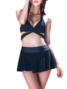 【送料無料】 CY1 ラリサ 美バスト 美脚 シルエット レディース 水着 セクシー ビキニ パッド入り ワイヤーあり 色:ブラック、サイズ:M