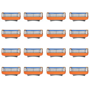 【送料無料】ジレット対応フュージョン替刃Fusion替え刃髭剃りひげをりマニュアルカミソリ交換品 色:オレンジ、サイズ:16