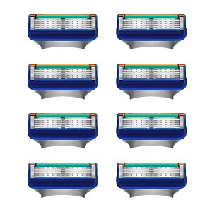【送料無料】ジレット対応フュージョン替刃Fusion替え刃髭剃りひげをりマニュアルカミソリ交換品 色:ブルー、サイズ:8