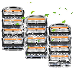 【送料無料】ジレット 替刃 5枚刃 髭剃り ひげそり マニュアル カミソリ 交換品 Fusion替え刃 プログライド フュージョン 互換 色:ブラック、サイズ:LL-HB-12-ZFH