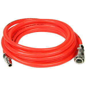 【送料無料】イーバリュー(E-Value) ウレタンエアホース 日本製 ワンタッチソケット付 色:クリアレッド、サイズ:5m