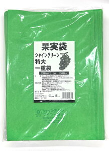 【送料無料】果実袋シャインマスカット用 218×315mm 100枚 シャイングリーン 色:シャイングリーン、サイズ:218×315mm