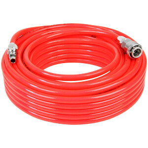 【送料無料】イーバリュー(E-Value) ウレタンエアホース 日本製 ワンタッチソケット付 色:クリアレッド、サイズ:20m