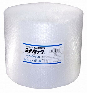 【送料無料】酒井化学工業 30cm × 42 m コアレス エアキャップ ロール ミナパック 色:透明、サイズ:巾300mm×全長42m