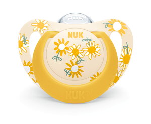 【送料無料】NUK ヌーク おしゃぶりスター/ジーニアス(消毒ケース付き) 色:デイジー、サイズ:6-18カ月