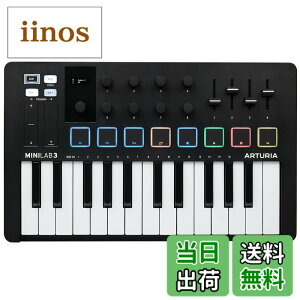 �y���������zArturia MIDI �L�[�{�[�h �R���g���[���[ MiniLab 3 �z���C�g �F�F�u���b�N
