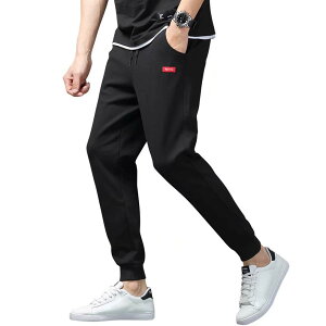 【送料無料】Muxuryee スウェット メンズ パンツ ジャージ メンズ 下 ズボン ジョガーパンツ スポーツウェア パンツ カジュアル 無地 ポケット付き 色:ブラック、サイズ:L