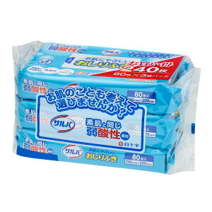 【送料無料】サルバお肌にやさしいおしりふき サイズ:3個