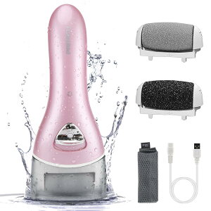 【送料無料】電動角質リムーバー USB充電式 LEDライト付き 強力パワー 角質やすり ハードスキンリムーバー 電動角質ローラー 角質ケア かかと角質除去 色:ピンク、サイズ:1個 (x 1)