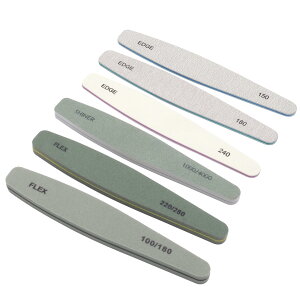 【送料無料】オーディオファン ネイルファイル サンディング グリッド 150 180 240 100/180 220/280 1000/4000 グリッド8種 178 ×28.5×4.5mm〜12mm 爪やすり 爪磨き 6点セット