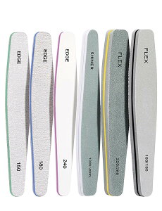 【送料無料】【Marcea】ネイルファイルセット プロネイルバッファー 爪やすり 爪磨き ジェルネイル用 150 180 240 100/180 200/280 1000/4000グリット6本セット 色:6枚セット