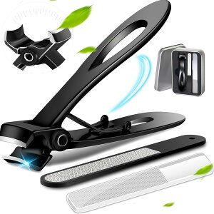 【送料無料】Justit 爪切り つめきり セット 超大型足爪切り 爪きり 切れ味いい ステンレス製 硬い爪、厚い爪適用/男女兼用/高齢者ギフト/手足用 爪やすり/ガラス製 ヤスリ/金属収納ケース付