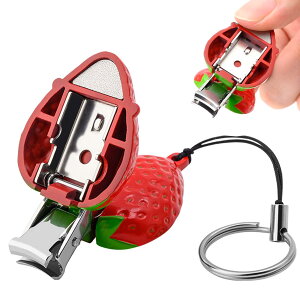 【送料無料】PAVIKE 爪切り つめきり ツメキリ 爪切り かわいい 小さめ 手足用 男女兼用 イチゴ形 ストラップ付き ステンレススチール ポケット マニキュアセット 旅行 キャンプ アウトドア用