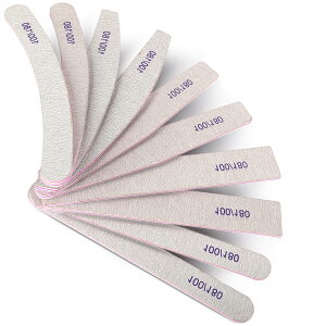 【送料無料】ネイルファイル 100/180 ジェルネイル用ファイル 10本 アクリルファイル 爪やすり 爪磨き ゼブラファイル ネイルバッファー ネイルツール ネイル用品 色:ホワイト