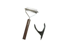 【送料無料】わんにゃんfactory コートキングと爪切り（グレー）のセット商品 色：グレー、サイズ：18枚刃