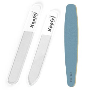 【送料無料】kanfei スポンジファイルセット 爪やすり 爪みがき つや出し ガラス製 ネイルケア 色:グリーン