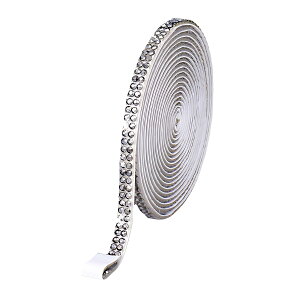 【送料無料】ラインストーンテープ 自粘着 キラキラ デコシール 長さ90cm DIY用 多列 幅4.5mm〜18mm NANDELMO 色:グレー、サイズ:4.5mm(2列)