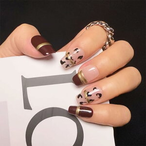 【送料無料】2IM Studio ネイルチップ 10枚入 職人仕上げ 和風ミニマルデザイン 上品シンプル 格子柄 ダイヤモンド グラデーション バタフライ 大理石柄 レオパード柄 ミディアム・ショートサ