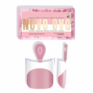 yzNOVO OVOlC`bvAܐplC`bvAJ[utJo[̃_u}bgvt@ChAN\tgWFlCGNXeV FFSharp Square Toe Nail Tips with Moon Cur