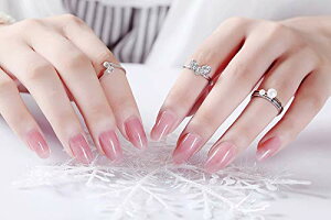 【送料無料】新しい品質 中位の長さ ネイルチップ パーティーネイル 和風 夢幻 結婚式、パーティー、二次会などに ネイルアート 手作りネイルチップ 両面接着テープ付き 24枚入 色:ゼリー