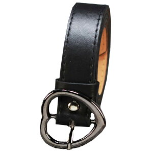 【送料無料】WHITE FANG(ホワイトファング) レザー ベルト ハート ブラックメタル おしゃれ かわいい カジュアル レディース BT210 色:01:ブラック、サイズ:サイズ