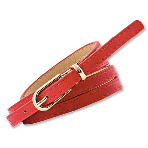 【送料無料】WHITE FANG(ホワイトファング) レザー ベルト おしゃれ ベルト カジュアル スーツ 皮 革 赤 黒 白 レディース BT025 色:05:レッド、サイズ:サイズ