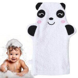 【送料無料】panos (パノス) バススポンジ ボディスポンジ 体洗うタオル ボディタオル 赤ちゃん バスグローブ アニマルバスミトン 色:パンダ、サイズ:小