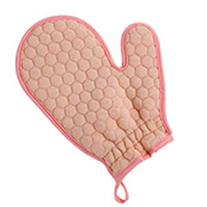 【送料無料】Helllabow あかすり 垢すり手袋 こすりタオル あかすりグローブ 柔らかい ボディースポンジ 風呂 角質除去 男女兼用 入浴用品 お肌の健康 青い 色:ピンク