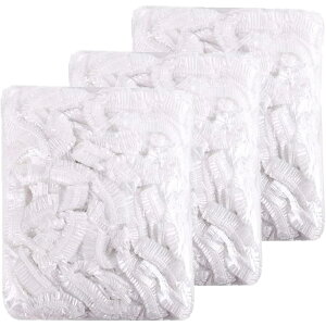 【送料無料】300枚 シャワーキャップ 使い捨てヘアキャップ 防水 来客用キャップ 透明 PE製 フリーサイズ 男女兼用 化粧帽 浴用帽子 衛生 クリアホワイト 料理用 洗顔用 業務用 キッチン用 色
