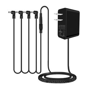 【送料無料】Tyuusei エフェクター 電源 acアダプター 9V ギター 電源ケーブル アダプター BOSS ZOOM Donner VOX MXR Effects Bakery KORG Ibanez 対応 dcケーブル PSA-100, PSA-100S2 4チャンネル充電器 色:ACアダプ