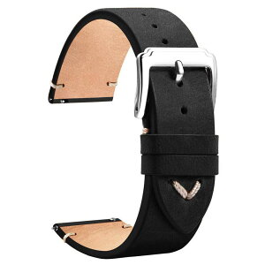 �y���������zTStrap ���U�[���v�x���g18mm 19mm 20mm 22mm �{�v�r���v�o���h �X�}�[�g�E�H�b�`�x���g�����p �����Y �o�b�N���ƃX���C�h���o�l�_�t�� (19mm, �u���b�N)