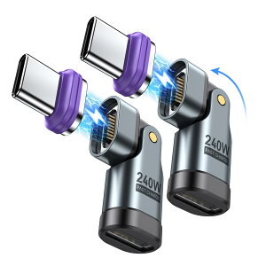 �y���������zAUFU �}�O�l�b�g USB-C �ϊ��A�_�v�^ 16Pin �yPD240W�E2�Z�b�g�zL���^ 180°��] Type-C �ϊ��A�_�v�^ �^�C�vC �}�O�l�b�g 5A�}���[�d �f�[�^�]���� �Ў葀�� MacBook Pro/Air/Pad Pro/Android�Ȃ�T