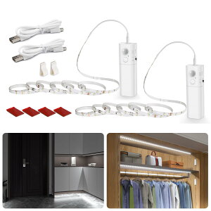 �y���������zWobane �l���Z���T�[ led �e�[�v���C�g 4m type-c�[�d�� 2200mAH �����_�� �K�i �Z���T�[ �ԐڏƖ� diy ������ �t�b�g���C�g SMD2835 �����F LED�e�[�v �ȃG�l ��h�� �g�C��/�N���[�[�b�g/��