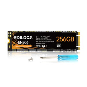 �y���������zEDILOCA EN206 SSD 256GB M.2 2280 3D TLC NAND�t���b�V������ SATA III 6Gbps �G���[�����@�\ �����d�� �ϏՌ� �����^SSD Ediloca3�N (256GB)